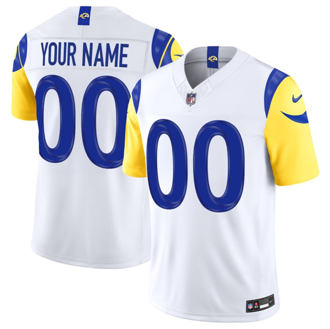 Men's White Los Angeles Rams Active Player Custom 2026 F.U.S.E. Vapor Limited Stitched Football Jersey